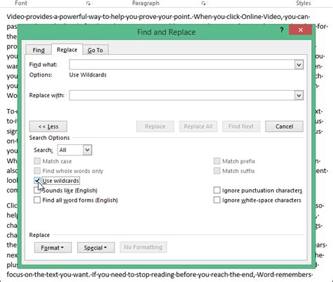 How to Use Wildcards When Searching in Word 2013 .